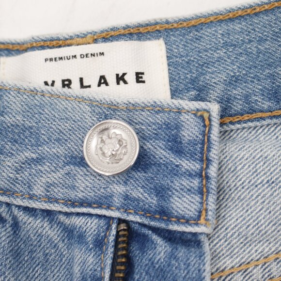 SLVRLAKE Jeans Womens 24 L29 Virginia Slim Destroyed Straight Leg Cotton Denim - Picture 8 of 12